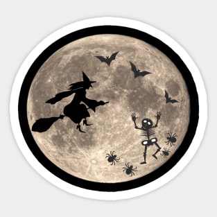 witch on the moon Sticker